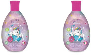 Naturaverde | Kids - Be A Unicorn - Bagnodoccia Bambini, Sapone per Corpo, Profumo al Muschio Bianco, Bagno Doccia con Burro di Karité e Estratto di Fiordaliso BIO, 500ml (Confezione da 2)