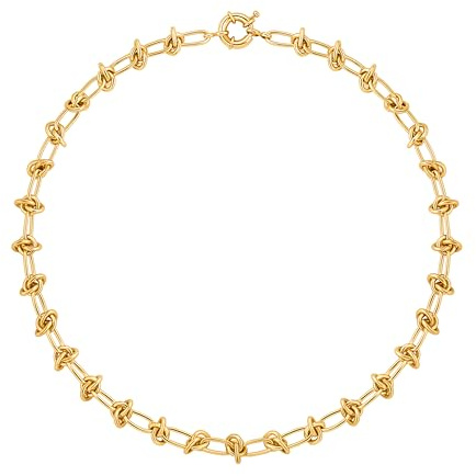 Aobei Pearl 18 K or chaîne épaisse Collier Chaîne ovale ouverte Chian collier pour les femmes minimaliste couches bijoux
