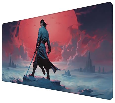 Alfombrilla Ratón, Alfombrilla Ratón XXL Gaming Tapete Escritorio Ordenador (1400x600x3mm) Protector Escritorio Alfombrilla, para Ratón Láser y Óptico (guerrero masculino) mousepad (Rosa) V-C-8