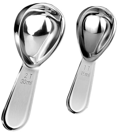 GisWell Edelstahl Kaffeelöffel Portionierer - Kaffeeportionierer aus rostfreiem Edelstahl - Kaffeelöffel aus 304 mit Kurzem Dickem Griff für Kaffee, Tee, Zucker, Mehl (15ml & 30ml)