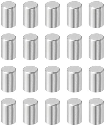 QUARKZMAN 20Pz 6 Mm x 10 Mm Perni Centratura, Perni Cilindrici Acciaio Inossidabile 316L Supporto Mensola Perno Perno Asta Fissaggio Elementi Mensola Metallo Perno Mensola Tono Argento