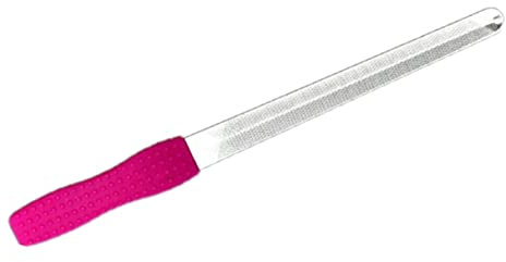 DEARMAMY Doppelseitige Nagelfeile Edelstahl mit Kunststoffgriff Fein Grob Kompakt für Maniküre und Nagelpflege Professionelles Nagelkunstwerkzeug Rosa