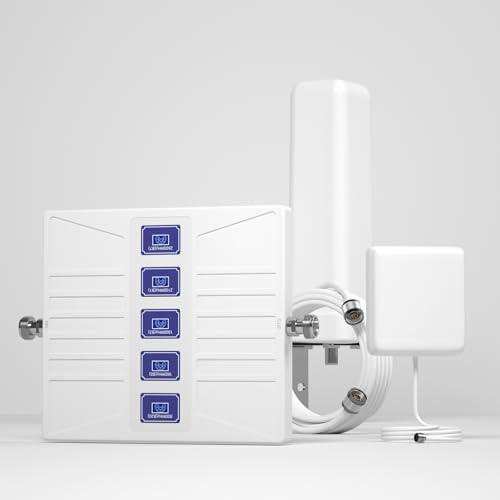 Amplificador de Cobertura Móvil y Amplificador Señal Móvil Rural, Amplificador 4G/3G LTE para Casa hasta 250 m² - Repetidor Compatible con Banda 20/8/3/1/7 y Operadores (Yoigo, Orange, Vodafone, etc.)