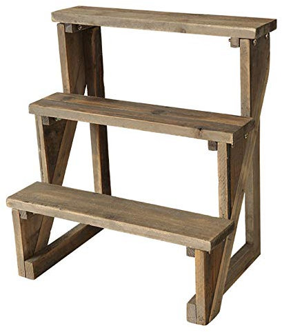 Supporto per piante a scala in legno a 3 livelli, espositore per vasi da fiori per interni ed esterni, ideale per casa, patio, prato, giardino e balcone nizer