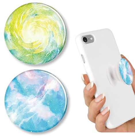 SGERUFZ 2 pezzi Anello di Supporto per Smartphone e Tablet, Premium Supporto Cellulare, Rotazione 360°, Presa Sicura, Comfort Quotidiano, Pieghevole e Retrattile