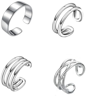 Epoch World Ear Cuff Set 4 Stück 925 Sterling Silber Ohrmanschette | Ohrringe Ohne Ohrloch Helix Fake Piercing Ohrringe Silber Earcuffs Ohrclips Ohne Ohrlöcher Ohrmanschetten Ohrklemme