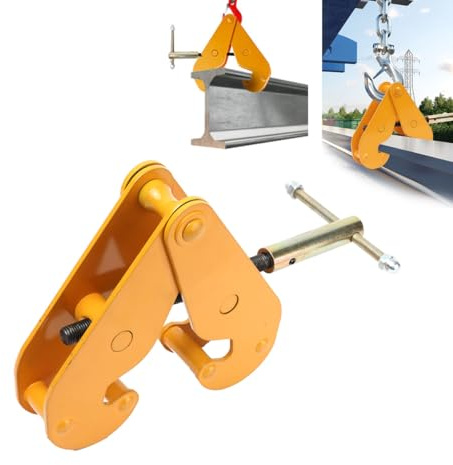 Spindelklemme 1T Tragkraft 75-220mm Flanschbreite für H-Balken | Flanschklemme zum Heben von Lasten, für H-Balken und Doppel-T-Träger. Robust.