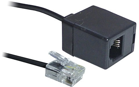 ADSL RJ11 Internet Broadband Modem Extension Cable Lead Male to Female - Black (10M)
