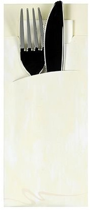 PAPSTAR 520 Bestecktaschen 20 x 8,5 cm Creme inkl. 1 Serviette (85206)