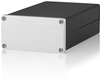 Nobsound Mini-Verstärker Power Metallgehäuse, Kleines Aluminium-Chassis-Gehäuse, Aluminium Metall Box für DIY-Verstärker/Vorverstärker/DAC-Gehäuse Amp Case (92x158x47 mm)