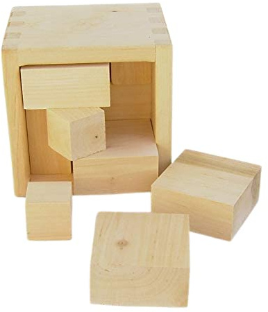 Puzzlewürfel aus Holz