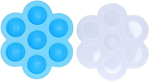 JSY 7 celosía bebé infantil Caja de alimentos complementaria Caja de almacenamiento sellada caja de cuidamiento fresco Popsicle Molde Reutilizable Helado casero Caja de hielo con tapa azul Moldes para