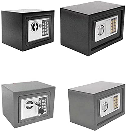 Tresor Feuerfest Wandtresor Möbeltresor Elektronischer Safe Klein Wandsafe Mini Tresor Stahlsafe Minisafe Schranktresor Geldschrank mit elektronischem Zahlenschloss und 2 Schlüsseln 4.6L Schwarz