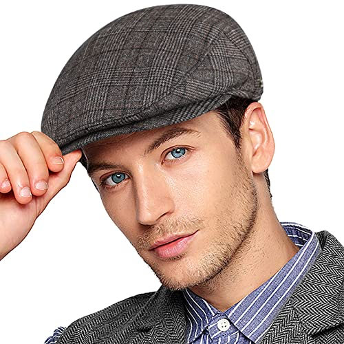 Wantonfy Barett Cap Herren Schiebermütze chirmmütze Gatsby Schirmmütze Newsboy Flat Cap Baskenmütze 1920 Stil Gatsby Kostüm Accessoires