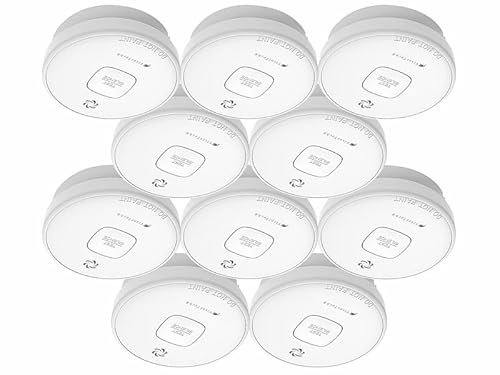 VisorTech Rauchmelder 10 Jahre: 10er-Set fotoelektrische Rauchwarnmelder, 10-J.-Batterie, 85 dB, VDs (Rauchmelder mit 10 Jahres Batterie, Elektronische, Rauchmeldern)
