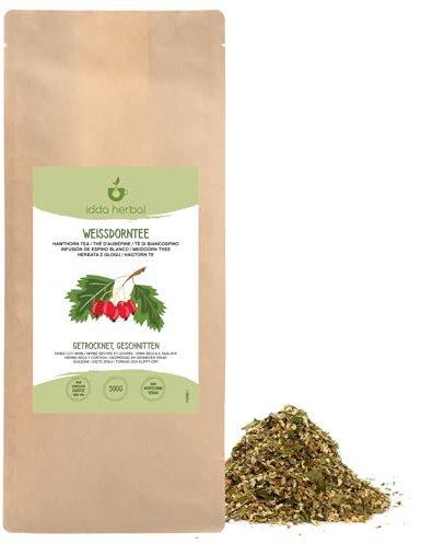 IDDA Herbal Hawthorn Tea 500g 1.1 lb, Dried and Cut Hawthorn Herb, Herbal Loose Tea