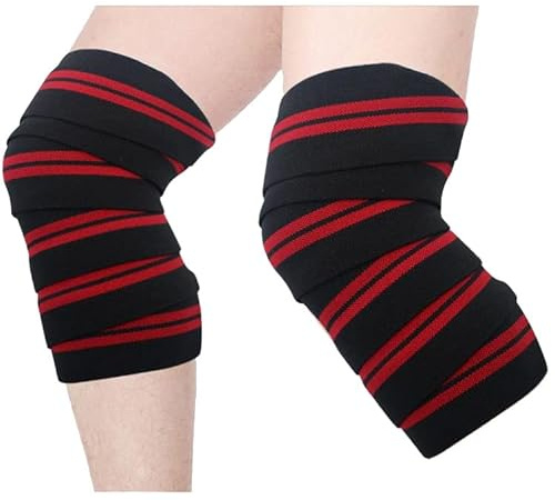 Unyle Knee Wraps - Knie Bandagen für Kraftsport - Kniebandagen - 200cm Bodybuilding Weightlifting, Crossfit, Powerlifting, Fitness (2er Set)
