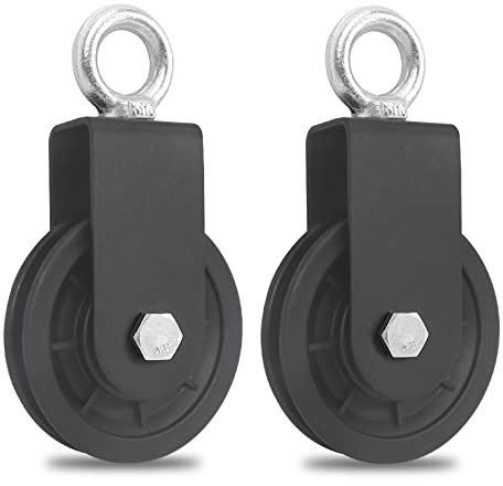 GothicBride 90 mm Carrucola per Sollevamento, Carrucola Palestra, Puleggia di Attacco Fai-da-te per Fitness Casa, Carico 160 kg(2 pezzi)