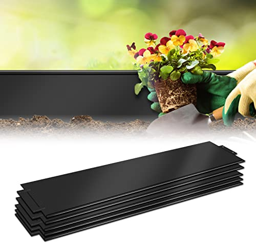 XMTECH 15m Rasenkante verzinkt Metall, Verzinkt Beeteinfassung Beetumrandung Mähkante, 15 Stück 100cm x 15cm (L x H) Rasenkante, flexibel, Schwarz