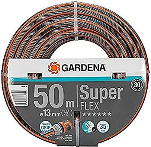 GARDENA PremiumFLEX Schlauch 13mm (1/2 Zoll), 50m Set, Berstdruck 35 bar; enthält Premium FLEX Schlauch 13mm (1/2 Zoll), 50m und Schlauchwagen CleverRoll M, Kapazität bis zu 60m