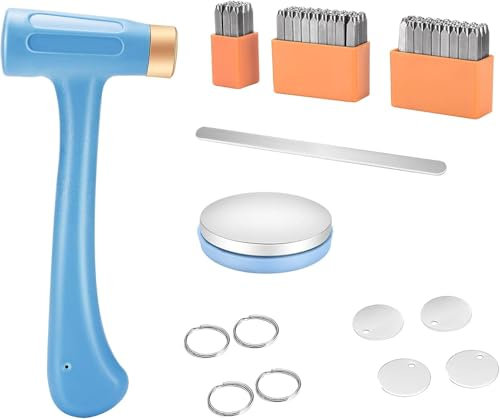 Kotsy Brief und Nummer Metallstempelset,Metallstempelset 63 PCS, a-z,A-Z und 0-9, für die Herstellung von Schmuck und das Prägen von Hand für maßgeschneiderte Projekte Metall, Leder & Holz