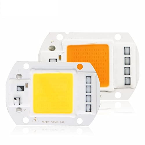 2Pcs COB LED Lamp Chip 10W 20W 30W 50W LED Flood Light Bulb Chip AC 220V 110V DIY Spotlight Floodlight Lampada Grow Plant Light Chip,Purple,220V 30W