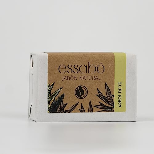 Essabó - Jabón de Árbol de Té - 100% Natural - Base de Aceite de Coco 100 g