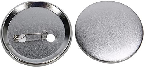 Tissting 100 Stück Blanko Buttons Anstecker Set 58mm Runde Silber Eisen Buttons Selber Machen Button Pin Abzeichen für Button Maker Maschine