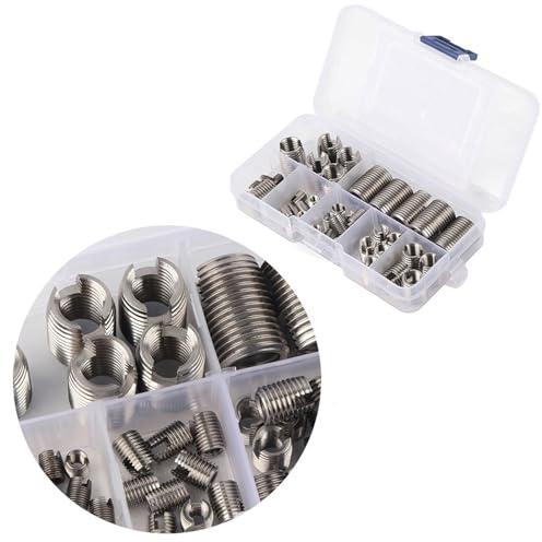 Gewindereparatur M6 auf M8 Adapter 17×8×3 50 Stück Edelstahl-Innengewinde Selbstschneidende Gewindeeinsätze Set Gewinde Verstärken Reparaturwerkzeug