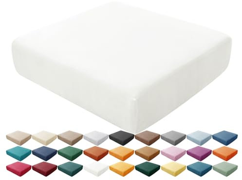 HonunGron Sofa Seat Cushion Covers, Stretch Velvet Sofa Cushion Slipcovers with Elastic Bands Replacement for Individual Cushion Furniture Protector Sofa Seat Cover For Chair (White,1pc)