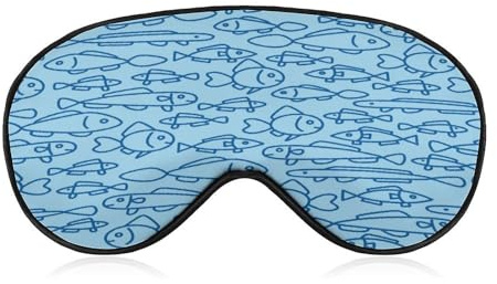 Schlafmaske, Fisch (3) Seiden-Augenmaske mit verstellbarem Riemen zum Schlafen, Augen-Schlafschatten-Abdeckung, blockiert Licht, reduziert geschwollene Augen, Geschenke