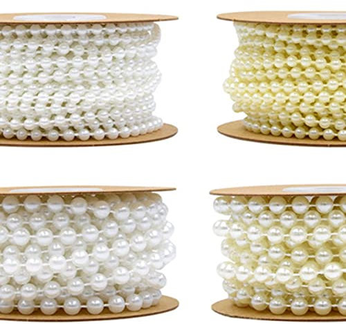 Anneome 10m Runde Kunststoffperlen Kette Für Hochzeitsdekoration Weiß Für Armbänder Raumdekoration Und Bastelprojekte