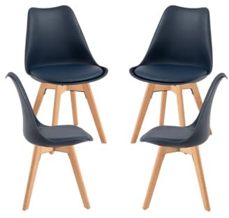 Regalos Miguel - Packs Sillas Comedor - Pack 4 Sillas Synk Basic - Azul Oscuro
