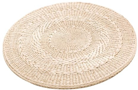 PHENOFICE Handgefertigtes Gewebtes Bodenkissen Aus Stabilem Strohmaterial 40cm x 1,5cm Meditations Und Sitzkissen Für Wohnzimmer Schlafzimmer Yogaraum Natürliches Fußmattenkissen Für Terrasse Und Büro