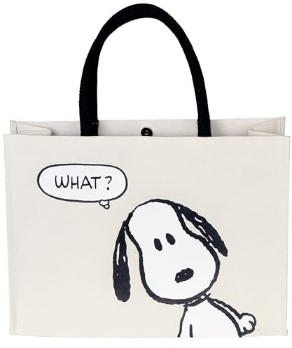 Tote Bag Snoopy, Borsa Donna Shopper con Manici e Tasca Interna, Design Firmato Peanuts - Perfetta per Shopping, Viaggio, Università, Pranzo – Elegante, Trendy, Chic e Resistente, Grande, in Juta