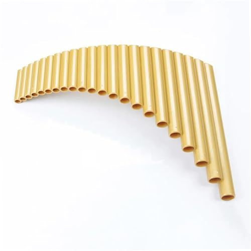 Panflöte Konzert Panflöte Aus ABS-Kunststoff 22 Röhren G-Taste Panflöte Chinesische Volksmusikinstrumente(Gold,L)