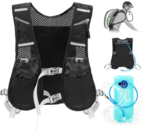 Running Vest, Running Backpacks Lightweight with 2L Water Bladder, Running Hydration Vest Hydration Backpack for Men & Women Trail Running, Cycling, Hiking & Marathons
