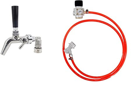 Hembryggda Verktyg Ölbryggning Homebrew Kegging Kit Co2 Regulator Flödeskontroll Ölkran Picknickkran för bolllås Corny Keg(C)