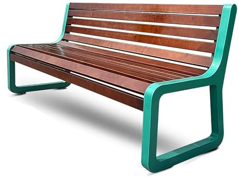 YCYHXJB Gartenbank aus Edelstahl, Sitzbank Holz mit Ergonomischer Rückenlehne, Gartenbank Wetterfest für Veranda, Rasen, Garten, Park, Hof(120x60x80CM/47x24x31IN)