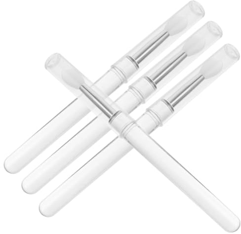 HONITANO 4 Stück Silikon Lippenpinsel Mit Staubschutzdeckel Makeup Applikator Für Lippenstift Lippenmaske Und Concealer Transparent Vielseitig Für Lippen Und Augen Make up