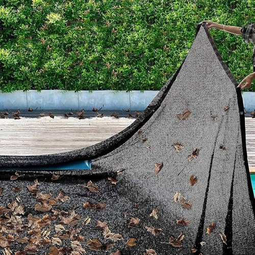 Strapazierfähige, feinmaschige Pool-Laubnetzabdeckung für rechteckige Einbau-Pools – gewebtes Polyethylen, Winterschutz vor Laub und Schmutz, leicht und einfach zu verstauen (Größe: 2 m x 3 m)