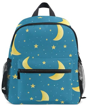 RPLIFE Zaino blu con stelle e luna, per bambine e ragazzi, mini zaino da viaggio per bambini, 3-8 anni