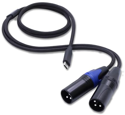 Duttek USB C zu Dual XLR Mikrofon Kabel USB C Stecker zu XLR Stecker Ausgang Stereo Audio Adapter Kompatibel mit PC Telefon Tablet Leistungsverstärker （1m/3.3ft）