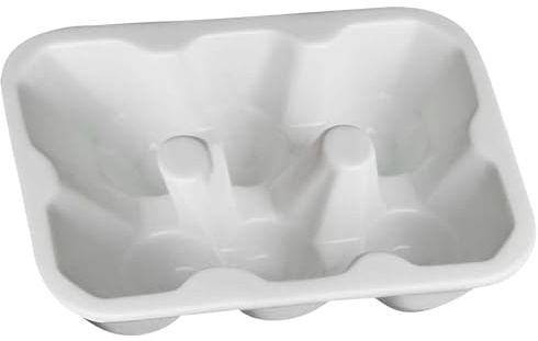 TOYZFRIENDY 6griglie Portauova in Ceramica Tazze Contenitore Per Uova Design Alla Moda Risparmio Di Spazio Adatto Per Frigorifero e Cucina Colore Bianco