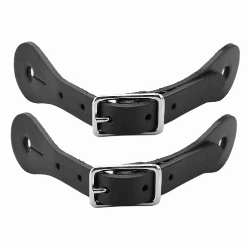 Mavaol Reiten Sporenriemen aus echtem Leder für Outdoor-Sportler, braun, 1 Paar (Black)