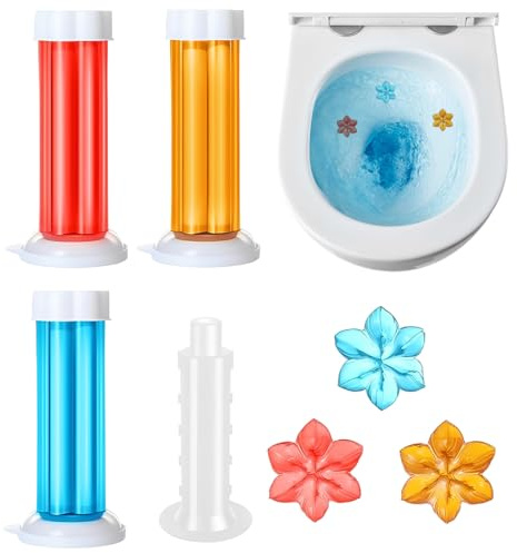 DOVBAN Dischi Gel Wc,Detergente Bagno,Timbri In Gels Igienico,Fiore Dischi Gels Igienizzanti Wc,Con Dispenser e Gel