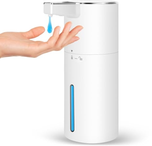Phneems Seifenspender Automatisch Elektrischer Wandmontage 400ml | Berührungslos No Touch mit Sensor Flüssigseifenspender 4-Stufen, 1800mAh USB Wiederaufladbar für Bad & Küche,Weiß