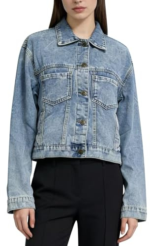 Generisk denimjacka dam lång, svart jeansjacka damer pärlor klassisk huvjacka mode motorcykeljacka fritidsjacka drapering jackor höst denimjacka trendig med mysig jeansblazer