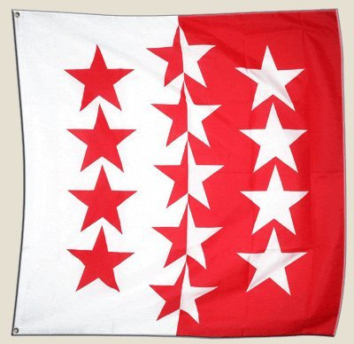 Flagge Schweiz Kanton Wallis - 90 x 90 cm [Misc.]