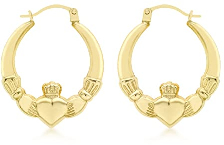 CARISSIMA Damen-Creolen 9 Karat 375 Gelbgold Claddagh 1.53.7449